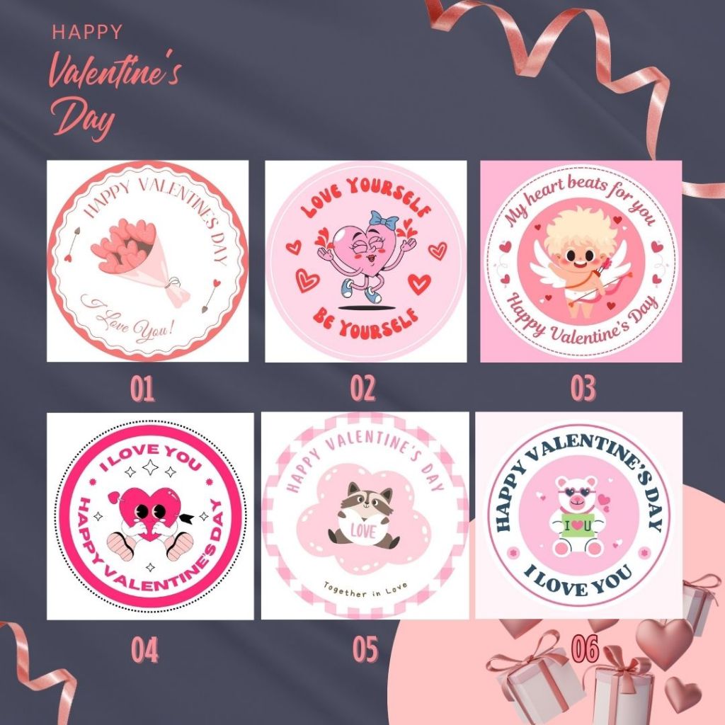 

Sticker Valentine Bulat Stiker Label Hampers Kado Valentine