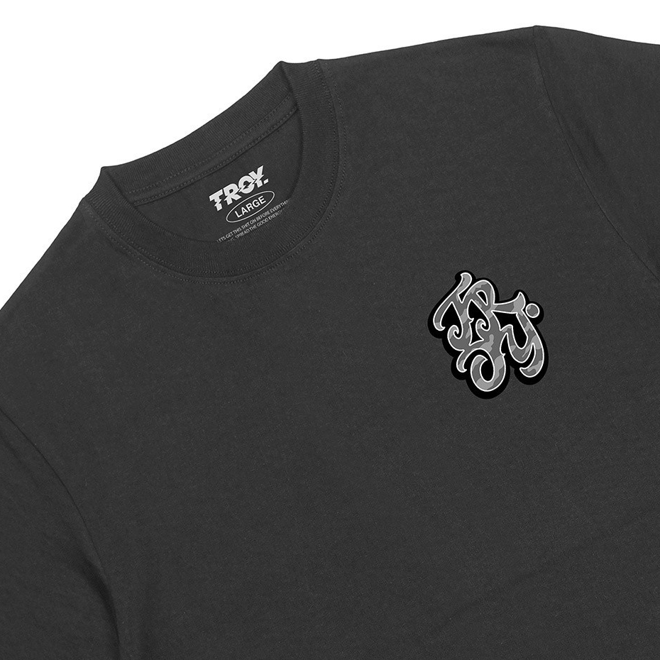 Troy Company T-Shirt Black Typography Army - Kaos Pria Lengan Pendek Hitam MTD 2243