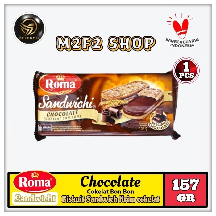 

Roma Biskuit Sandwichi Chocolate | Cokelat Bon Bon - 157 gr (Kemasan Satuan)