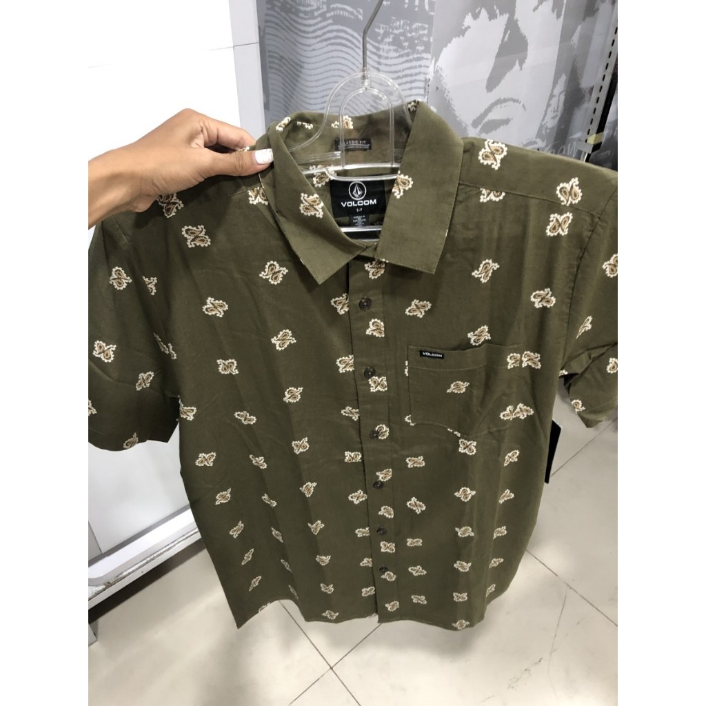Kemeja pria volcom original expedition green