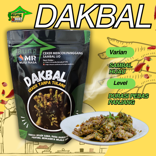 

Dakbal | Ceker Mercon Rasa Sambal Ijo | Ceker Tanpa Tulang | 200gr