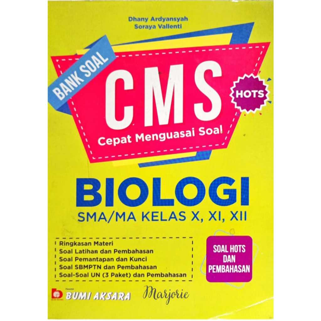 Cepat Menguasai Soal Biologi SMA / MA - CMS - Bank Soal Biologi SMA