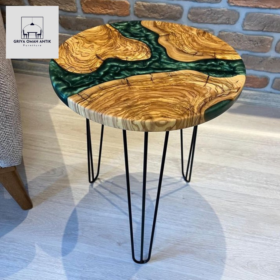 meja kayu resin meja teras MEJA kopi kecil meja tamu meja santai
