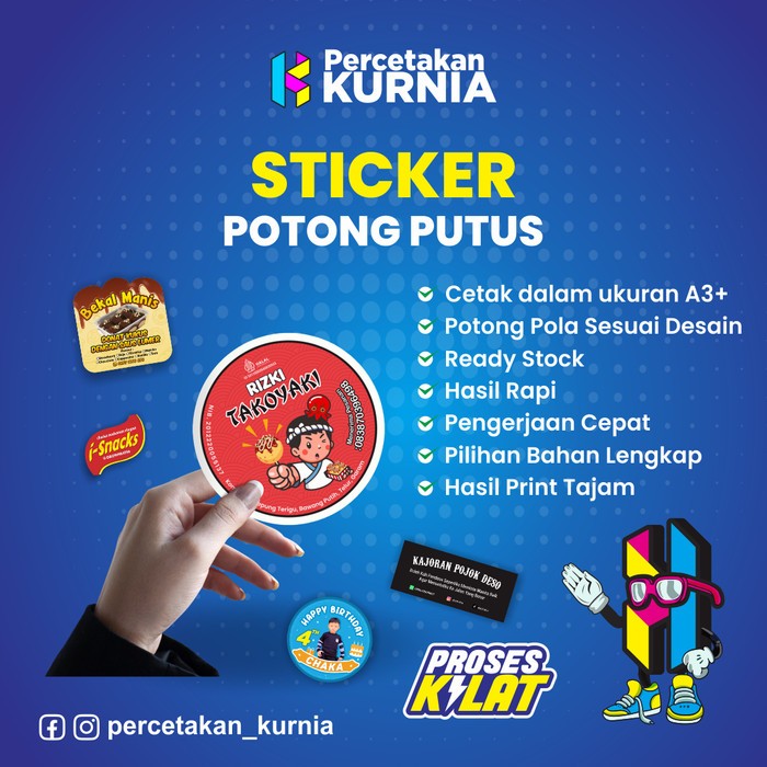 

Stiker Potong Putus / Stiker Die Cut Custom Desain Custom Ukuran Bahan Vinyl Hologram Vinyl Putih Vinyl Transparan Stiker Craft