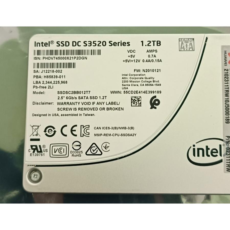 Intel SSD DC S3520 Series 1.2TB Garansi 6 Bulan