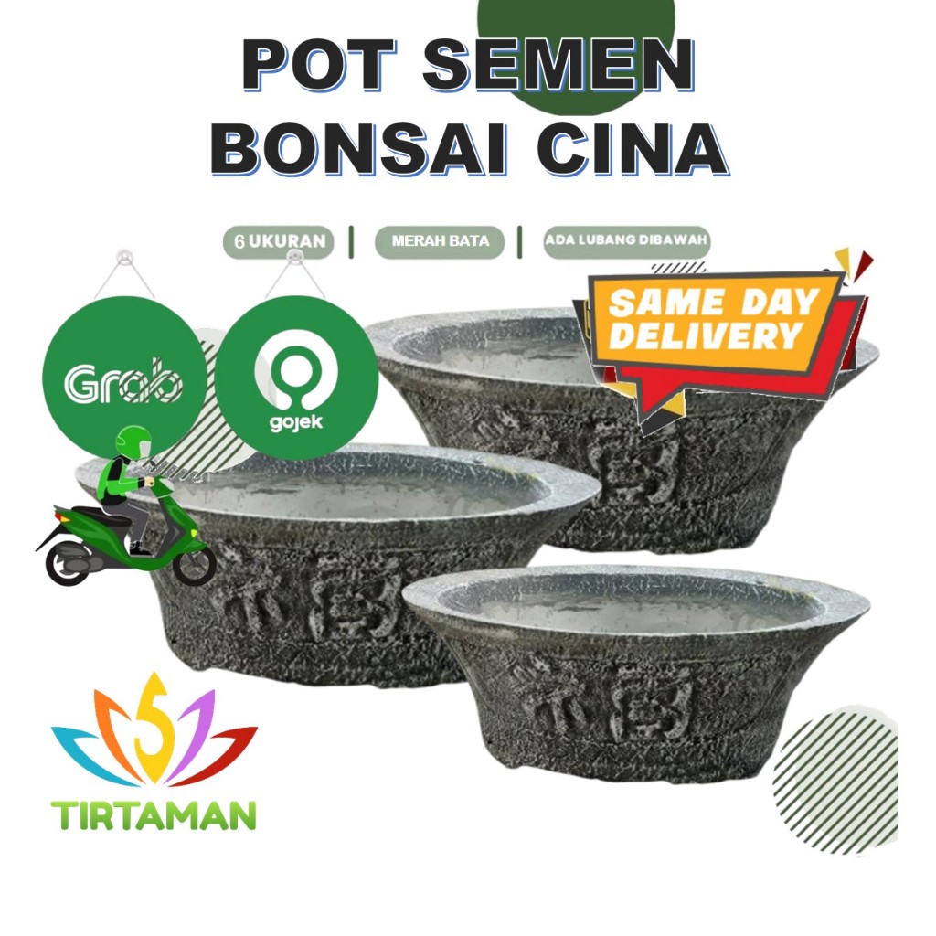 pot semen bonsai cina / pot estetik cina / pot beton cina [khusus kurir instan]