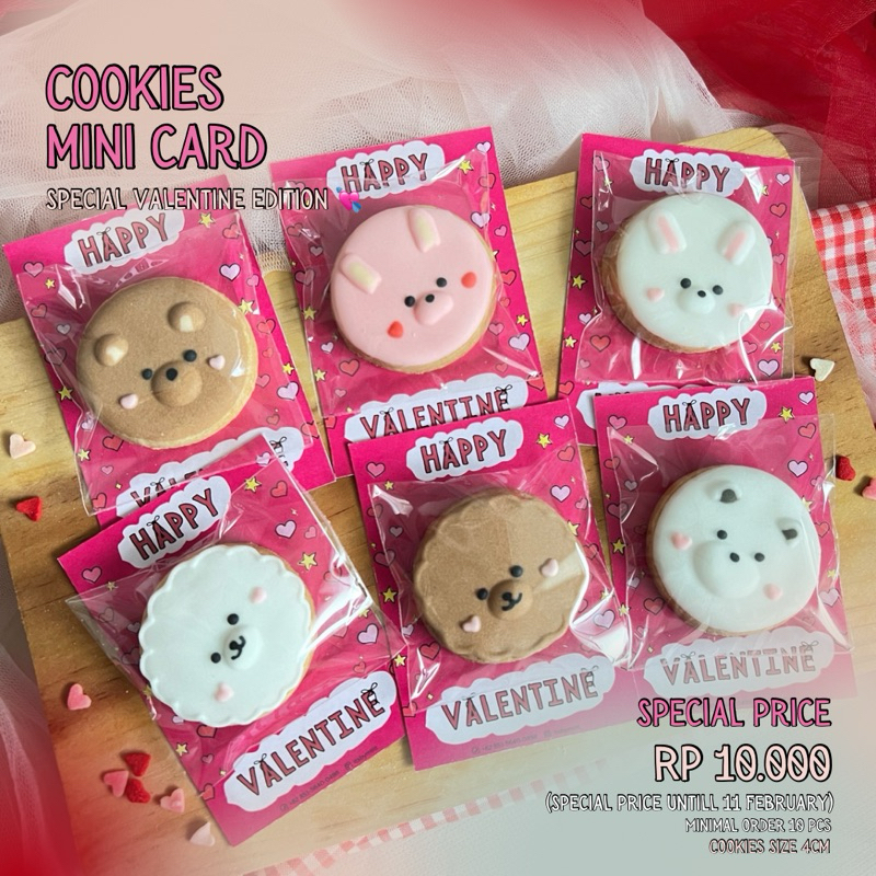 

[MIN BELI 10 PCS] COOKIES MINI CARD VALENTINE GIFT | KADO VALENTINE | BACA DESKRIPSI