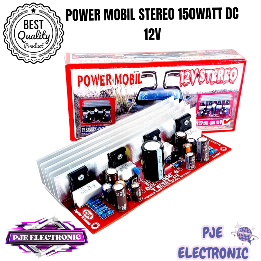 Kit Power Amplifier Mobil DC 12VOLT Stereo 400watt Final Sanken