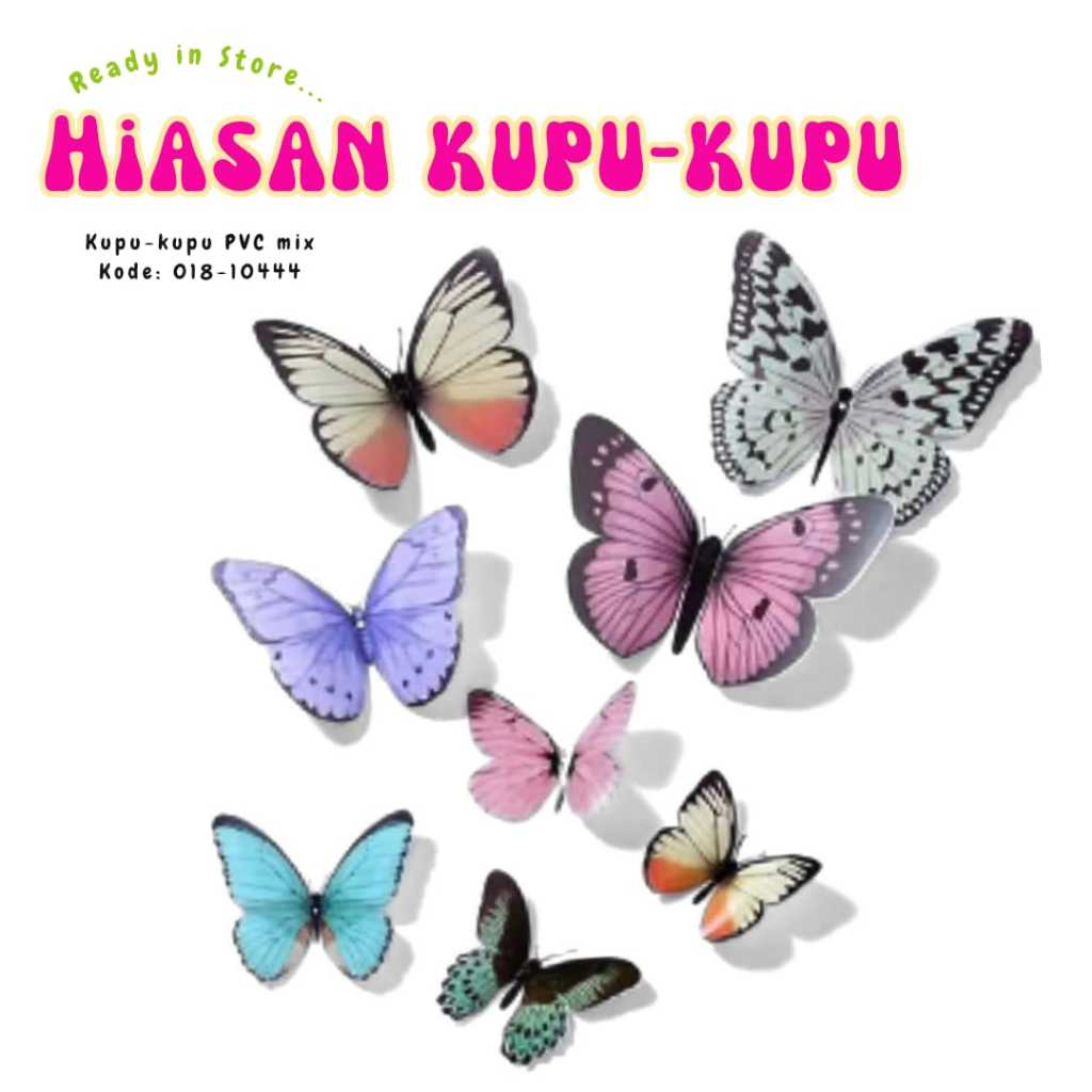 

Stiker Tempelan Kupu Kupu Motif/Sticker Butterfly PVC