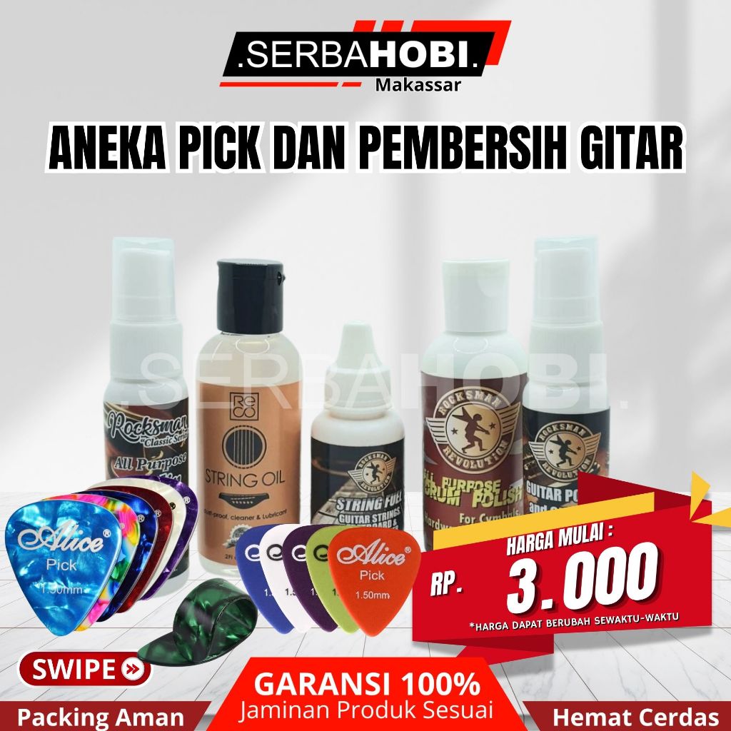 Pembersih Alat Musik / Polish Gitar / Pick Gitar Alice