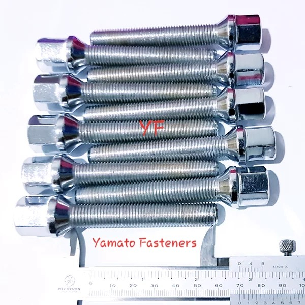 BAUT RODA MOBIL MERCY 12 x 1.5 x 70 Diameter 12 mm - M12 Panjang Batang 7 cm Mobil MERCEDES BENZ BMW