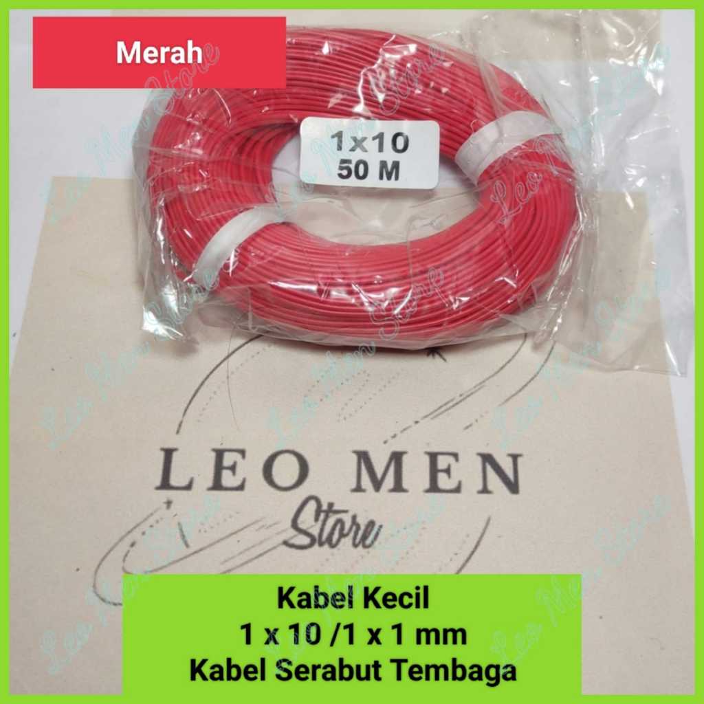 Kabel Serabut~Kabel Kecil~Serabut Tembaga~1x10~Warna MERAH~PER ROLL