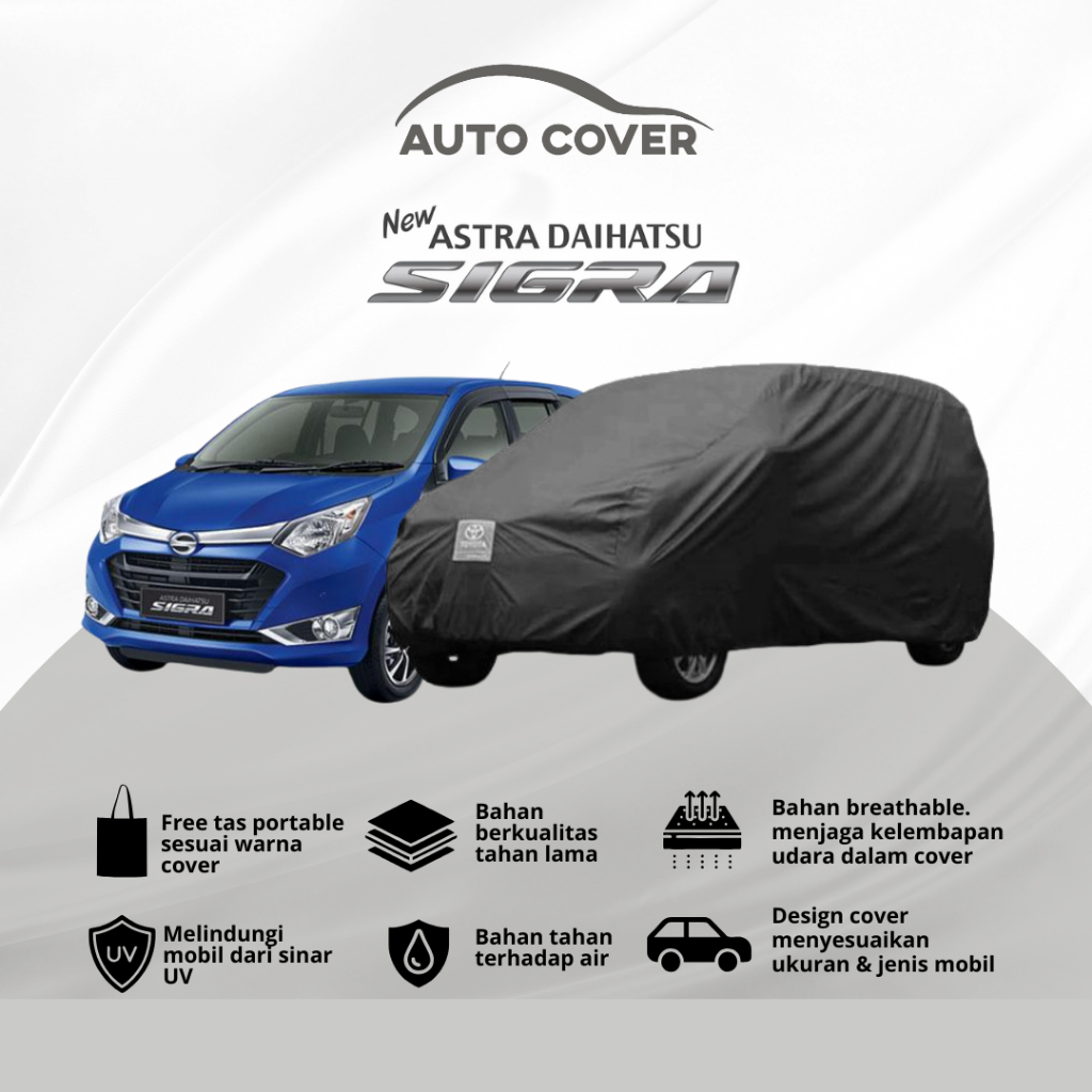 Autocover Cover Mobil  Body Car Daihatsu Sigra R AT  Premium Rocky Superior Semi Outdoor Extreme Ful
