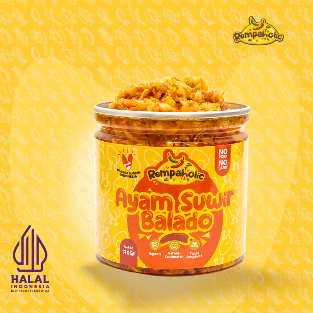 

Rempaholic - Sambal Ayam Suwir Balado – 170 gr - Makanan Instan Siap Saji