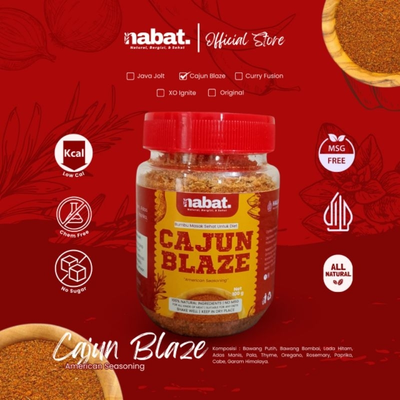 

Dry Rub Bumbu Masak Marinasi Diet Sehat [Nabat.] CAJUN BLAZE (American Seasoning) Rendah Kalori (isi bersih 100g)