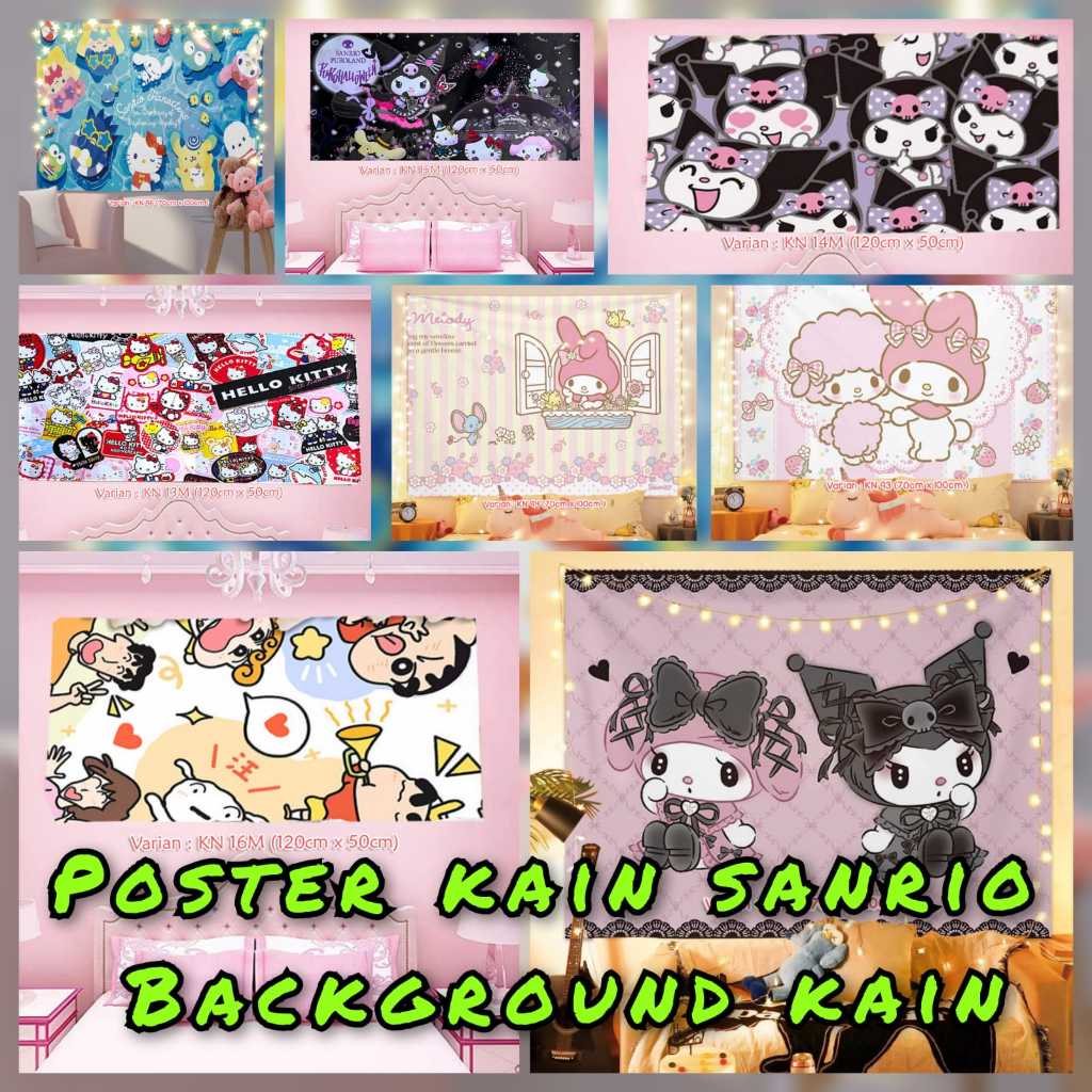 GM - BACKGROUND SANRIO | POSTER KAIN PETA MAP | POSTER KAIN PEGUNUNGAN | POSTER KAIN KARTUN | BACKGR