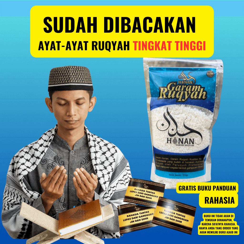 

Garam Ruqyah Hanan 100% Asli Original Bonus Buku Panduan Rahasia