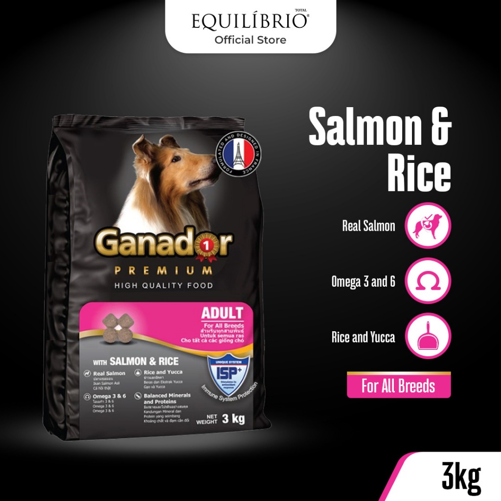 

23bagusmenshop - Ganador Premium Salmon & Rice 3kg Dog Food Makanan Kering Anjing Dewasa