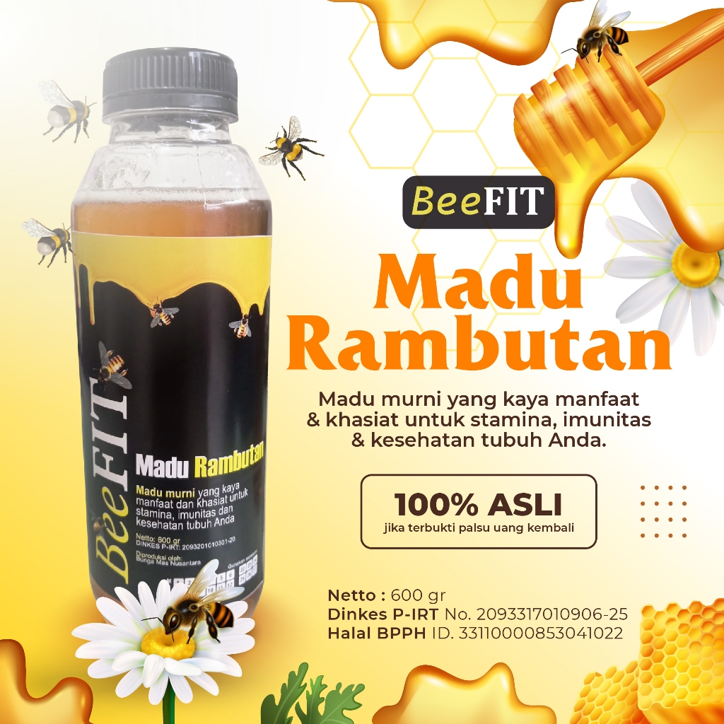 

BeeFIT Madu Rambutan 100% Asli murni Nektar Bunga Rambutan