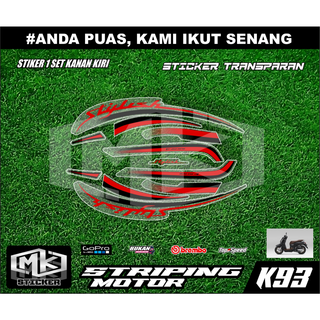 STRIPING STICKER TRANSPARAN HONDA SCOOPY NEW ALL (89) LIST ORIGINAL LIST VARIASI HONDA SCOOPY