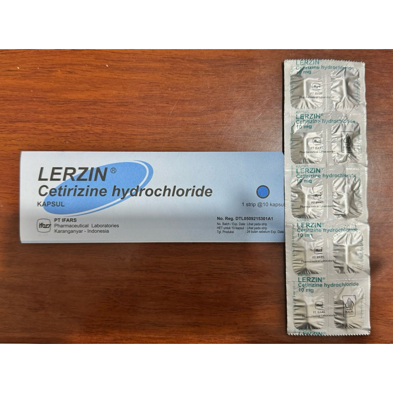 Lerzin 10 mg Strip 10 Kapsul - Cetirizine untuk Pilek, Gatal, Alergi