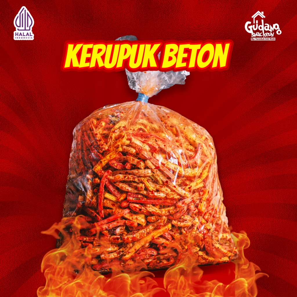 

Seblak Beton / Kerupuk Beton Viral Terenak Bumbu Cikruh dan Lekoh Kemasan 500G