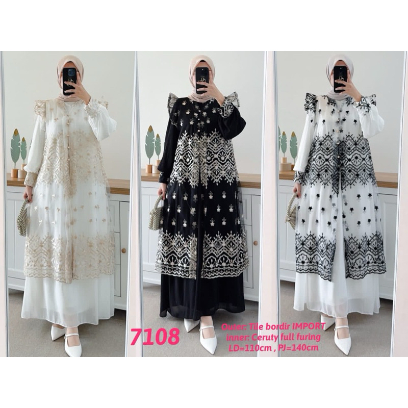 gamis brukat 2 in 1 bisa lepas pasang