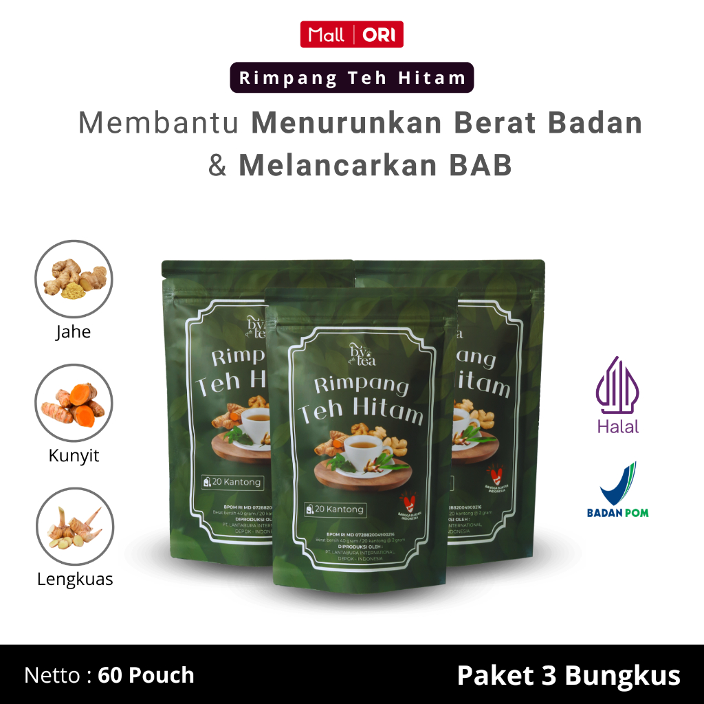 

Paket 3 Pouch Bytea Rimpang Teh Hitam – Minuman Herbal Pelangsing Meningkatkan Metabolisme & Menjaga Pencernaan