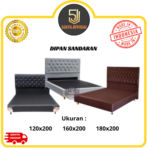 Dipan Sandaran Matras Sandaran Tempat Tidur (Hitam, Coklat, Putih) - 120x200/160x200/180x200