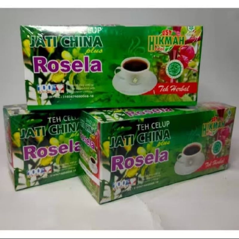 

(paket hemat 3pcs) Teh Herbal Jati Cina plus Rosella 100% ORIGINALGaransi