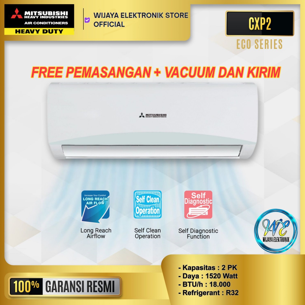 AC Mitsubishi SRK-18CXP + PASANG DAN ANTAR / Mitsubishi 2PK SRK18CXP
