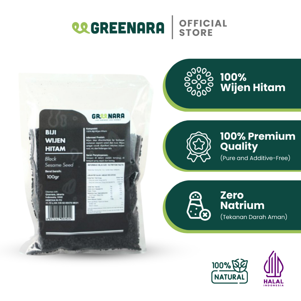 

Greenara - Wijen Hitam 100gr / Black Sesame Seed