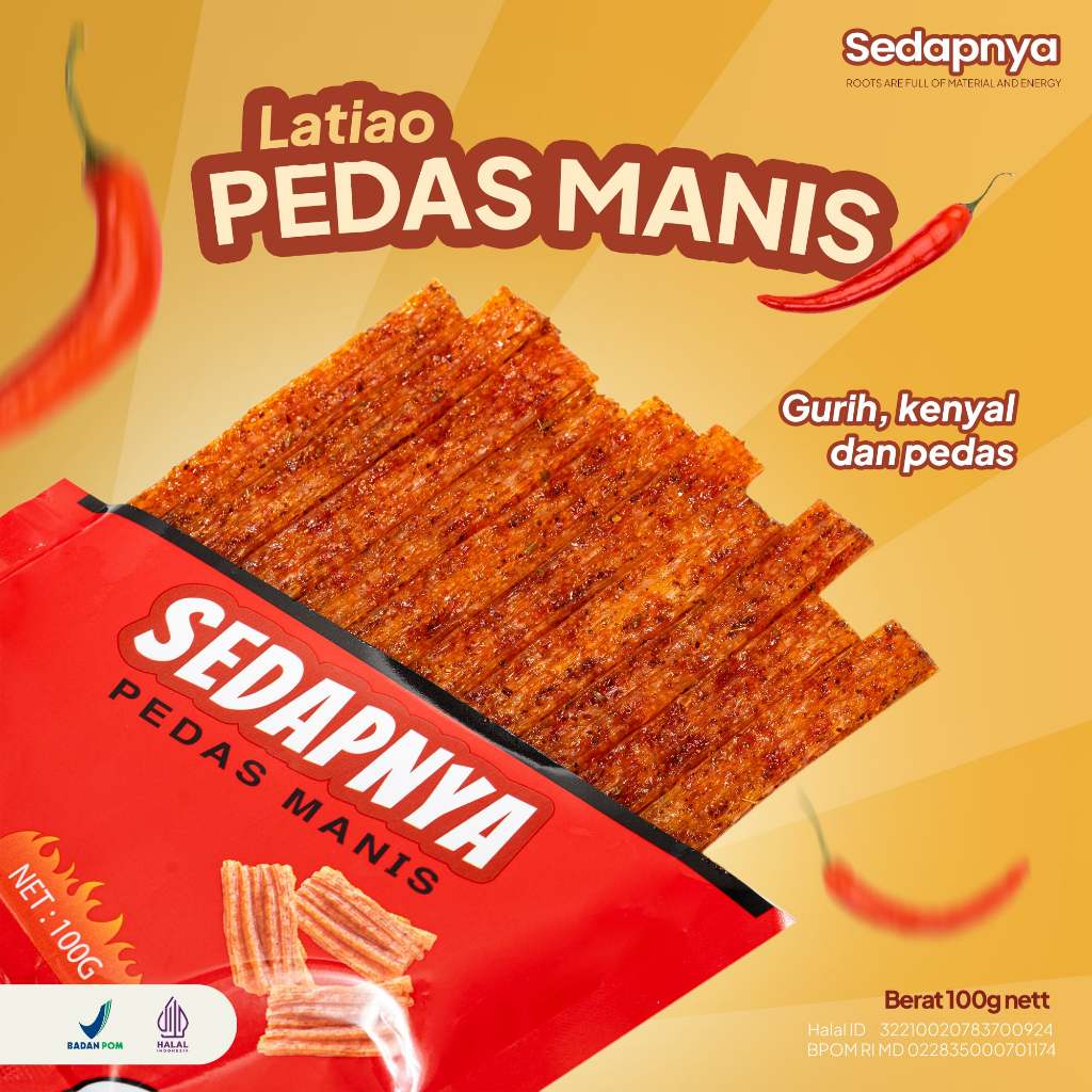

1pc x 100gr sedapnya snack viral gluten spicy sticks enak halal dan BPOM aman dikonsumsi dan bergizi