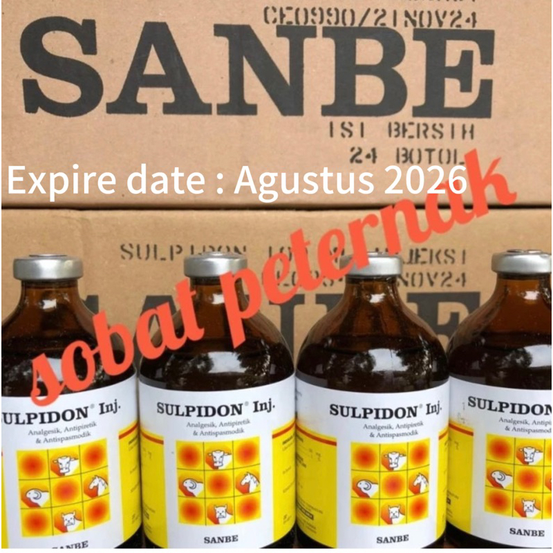 SULPIDON 100ml, Obat Penurun Panas, Anti nyeri Sapi Domba Kambing
