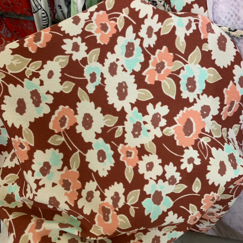 kain zara crepe motif bunga - kain zara crepe premium - kain crepe motif