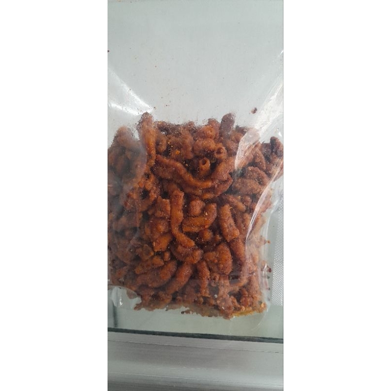 

Kripik usus 250gram (pedas daun jeruk)