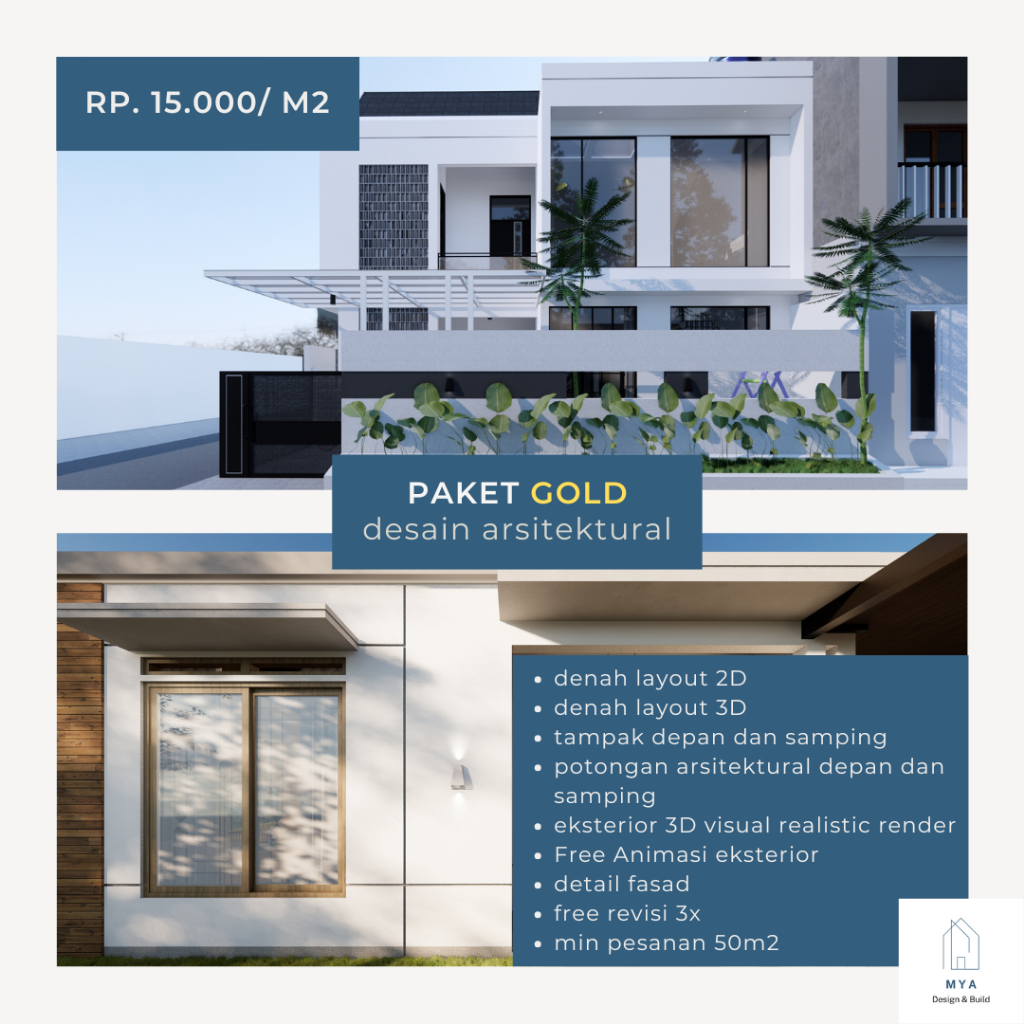 Jasa Gambar Desain Rumah 3D | Tampak Rumah 3D | Fasad Rumah, Ruko, Toko, Kantor, Kosan dll | Desain 
