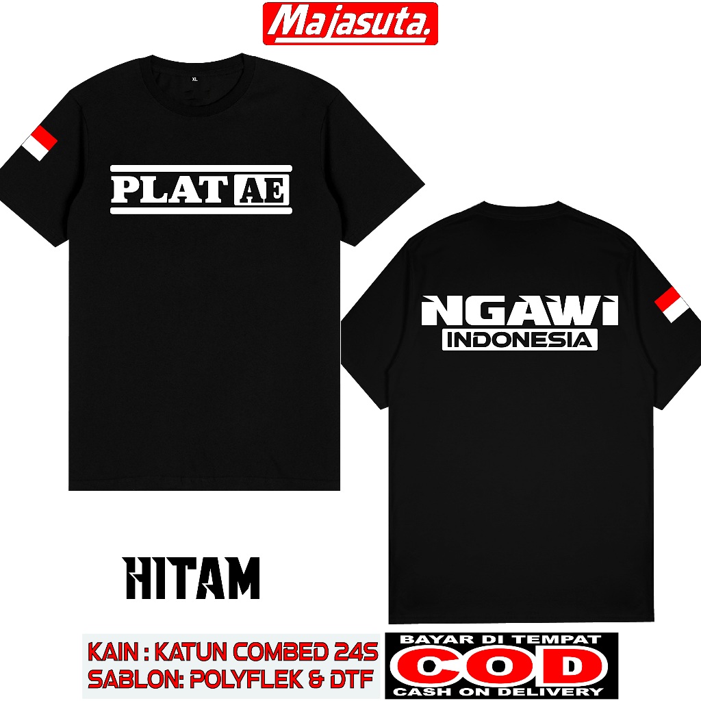 KAOS PLAT AE NGAWI M1 //KATUN COMBED 24S BISA COD//KAOS DISTRO//KAOS KOMUNITAS
