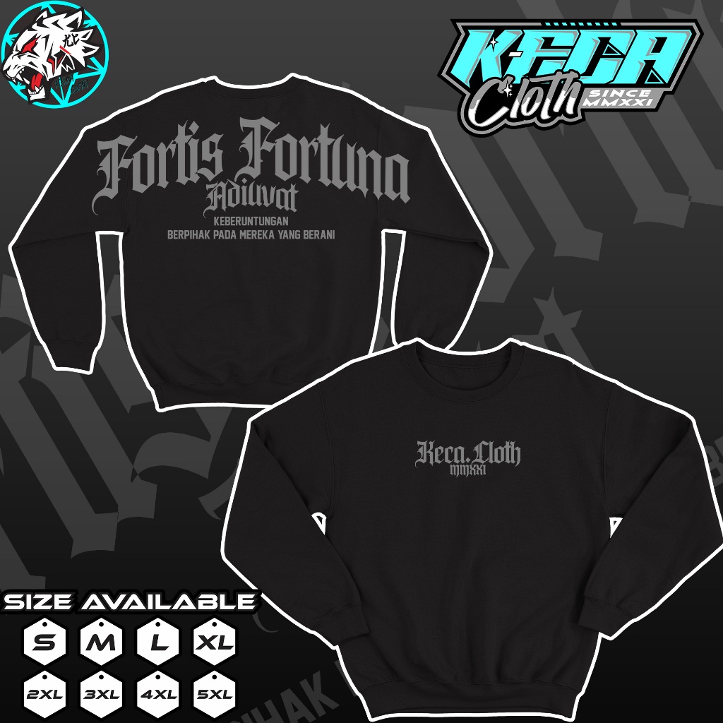 Jaket Sweater Fortis Fortuna Adiuvat Hoodie Kata Kata Viral PREMIUM TEBAL