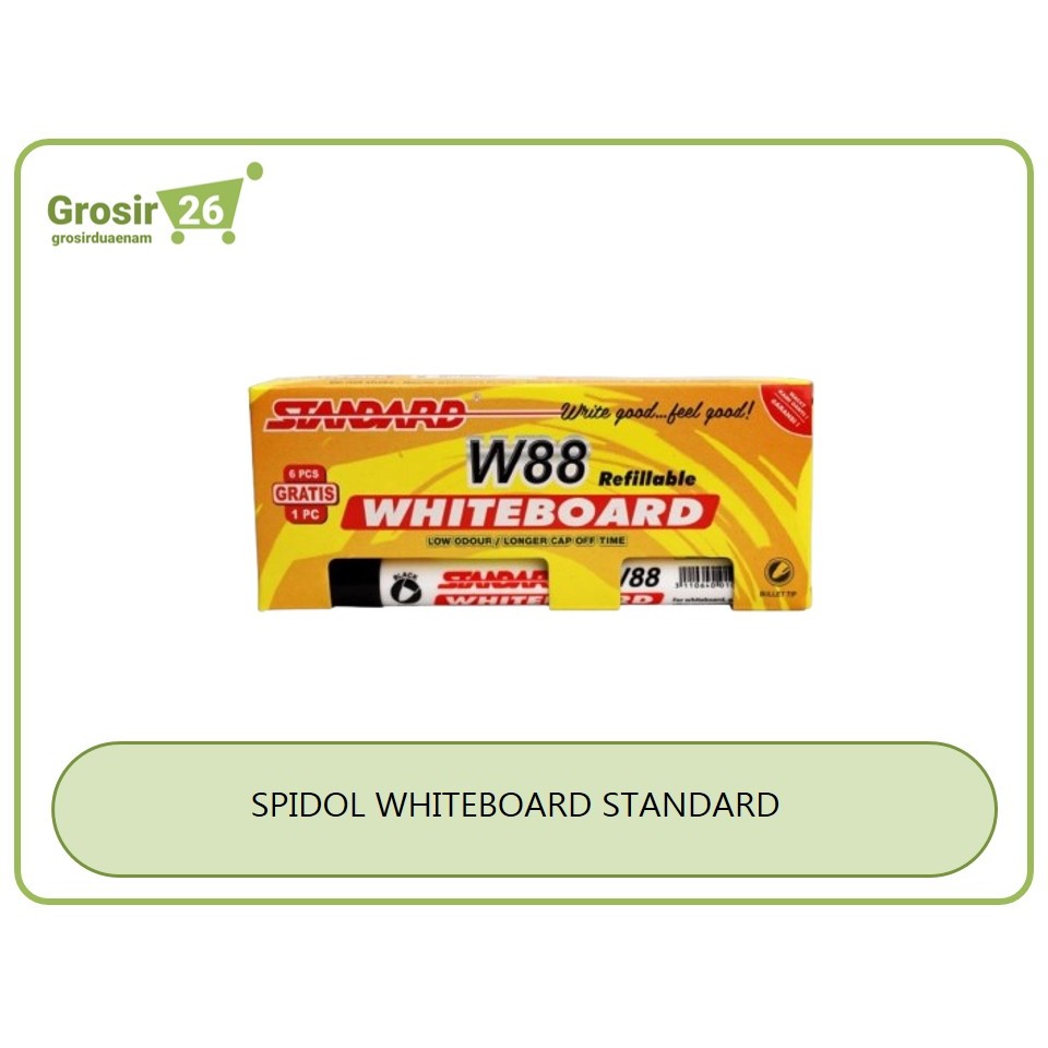 

(1 pcs) spidol whiteboard / board marker / bisa di hapus standard w-88 hitam