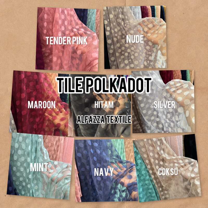 Kain tule dot | Tile polkadot | Bahan tile tule | harga tertera 0,5 meter