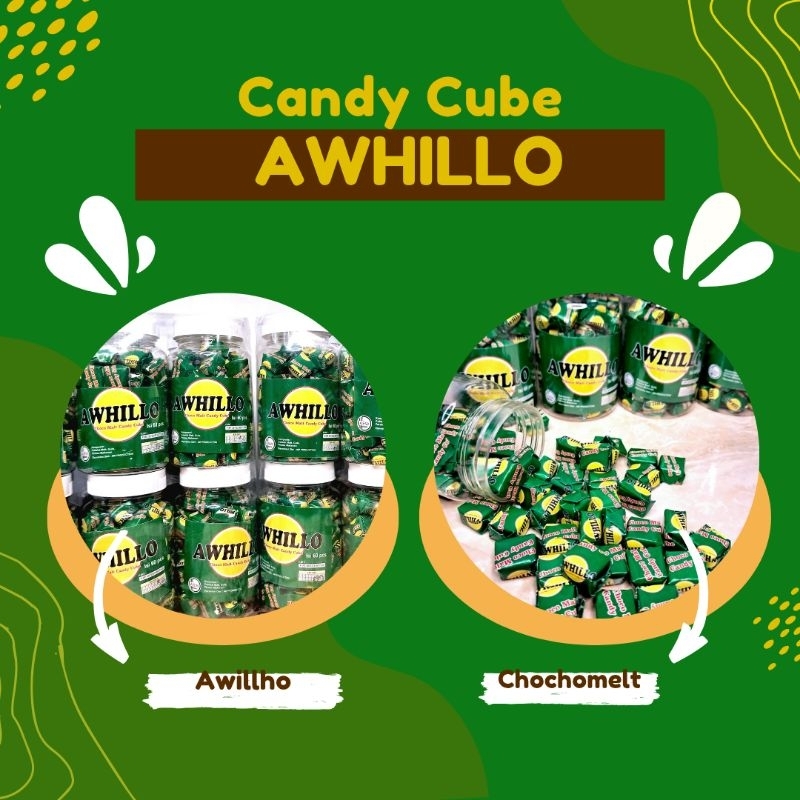 

TERBARU Permen cube Awhillo isi 60pcs | Permen Enak Murah | Permen choco rasa coklat