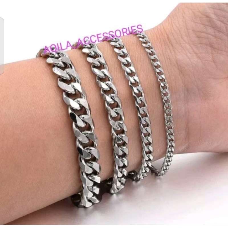 Gelang titanium asli model original rantai jarang pria wanita