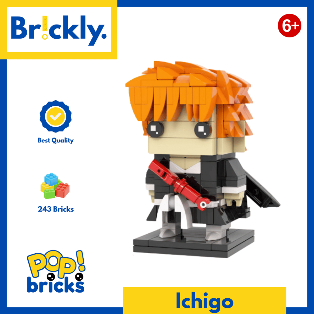 Ichigo Kurosaki - Brickly POP Bricks Bleach Mainan Mini Bricks Karakter Anime