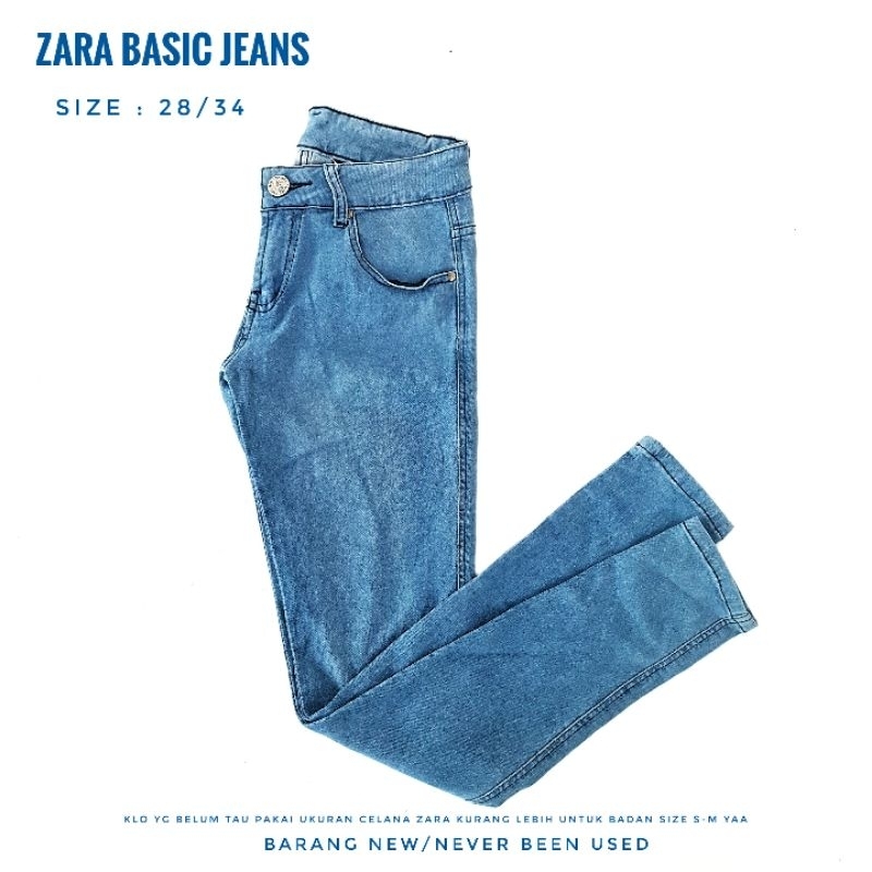 ZARA BASIC JEANS WANITA BIRU/CELANA PANJANG DENIM (WOMEN)