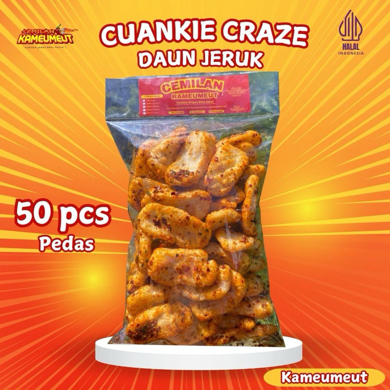 

Cuankie lidah pedas / Daun jeruk / Cemilan Kameumeut / isi 50pcs