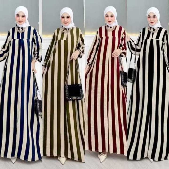 GAMIS RAYON KOMBINASI / GAMIS RAYON MOTIF SALUR/gamis wanita viral