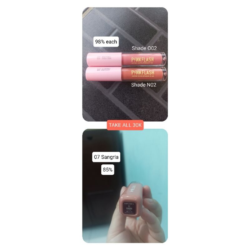 Paket Ombre Pinkflash Lasting Matte Lipcream + Liptint Implora Sangria