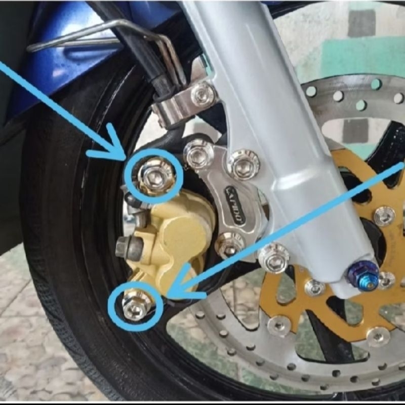 Baut Kaliper Stainless Probolt untuk Yamaha Jupiter Z Vega Nouvo RX King F1ZR dengan Baut Tojosan da