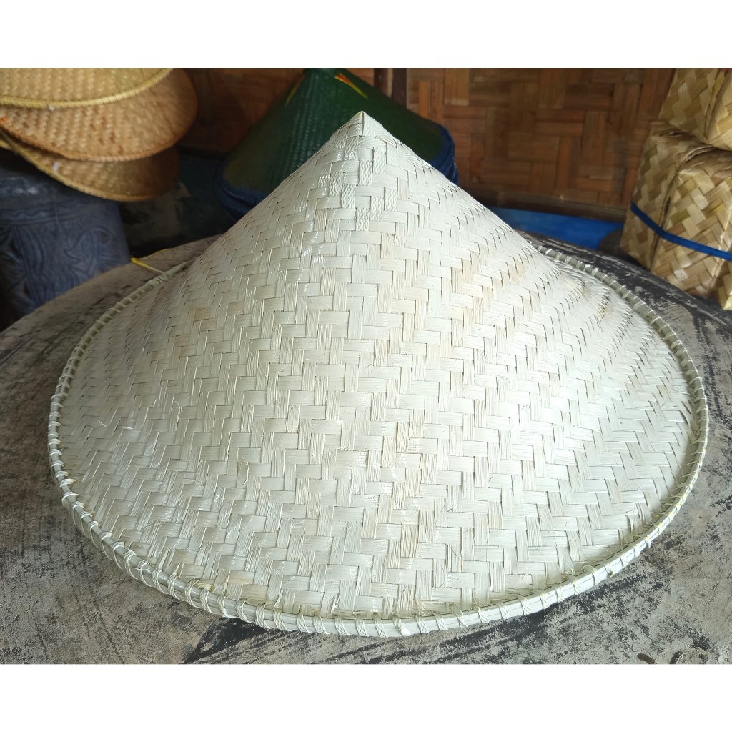 Topi caping bambu petani halus ukuran besar 52cm BRKH